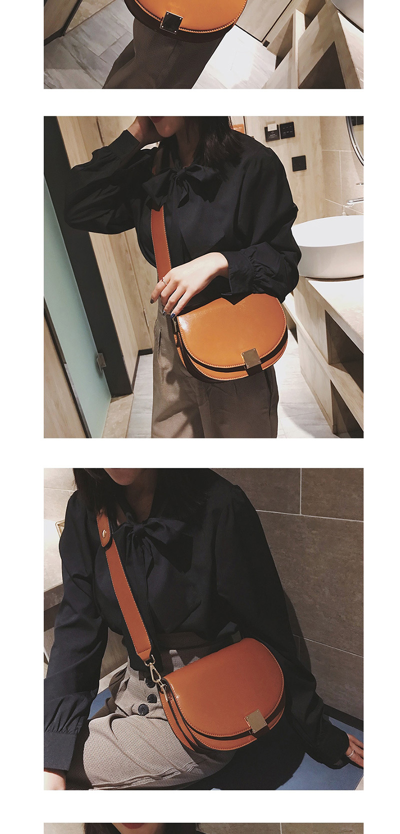 Fashion Brown Wide Shoulder Strap Shoulder Messenger Bag,Shoulder bags