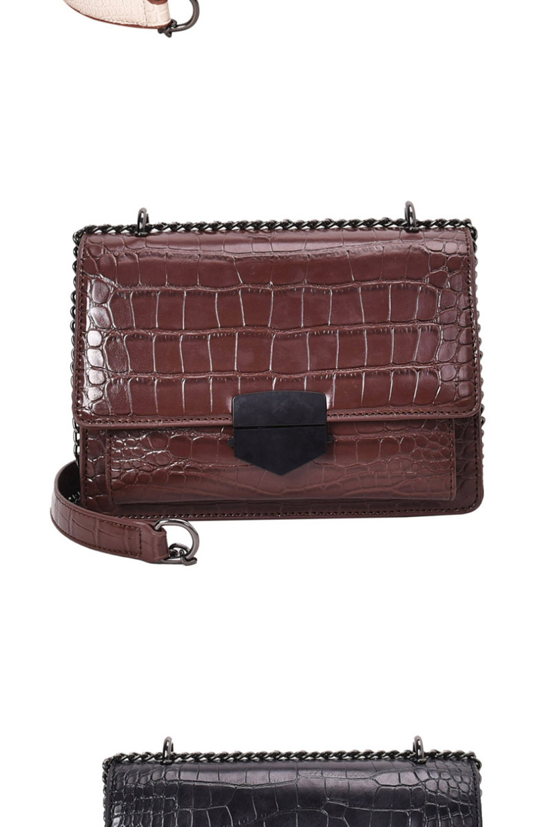 Fashion Brown Crocodile Shoulder Crossbody Bag,Shoulder bags
