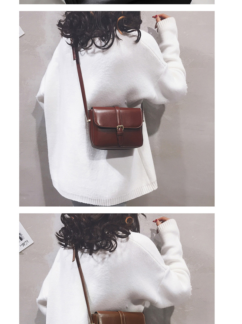 Fashion Red Wine Belt Buckle Shoulder Messenger Bag,Shoulder bags