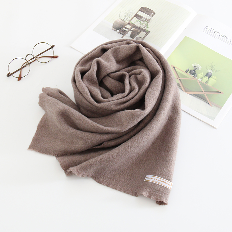 Fashion Camel Letter Clip Flower Monochrome Imitation Cashmere Loose Scarf,Thin Scaves