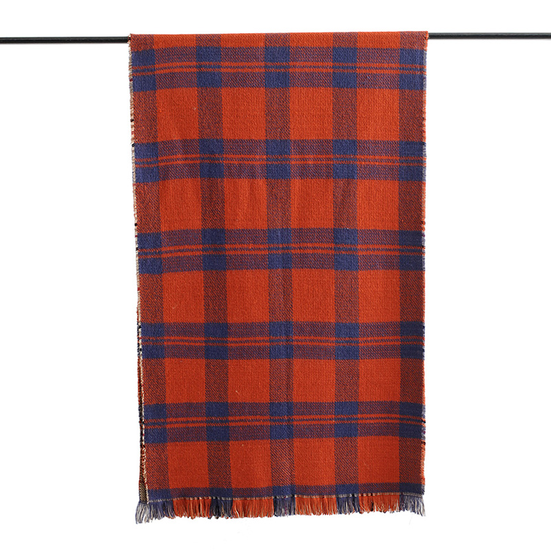 Fashion Purple Plaid Cashmere Double-faced Scarf Shawl,Thin Scaves