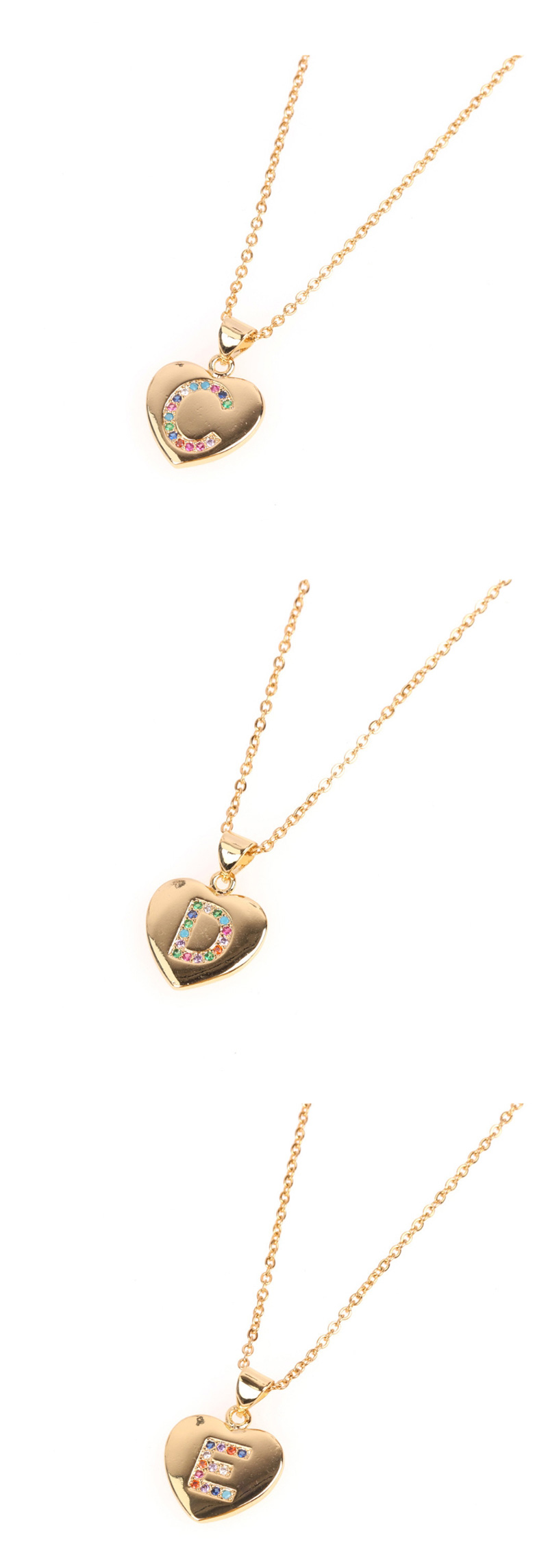 Fashion Golden Z Micro Inlaid Zircon Love Letter Necklace,Necklaces