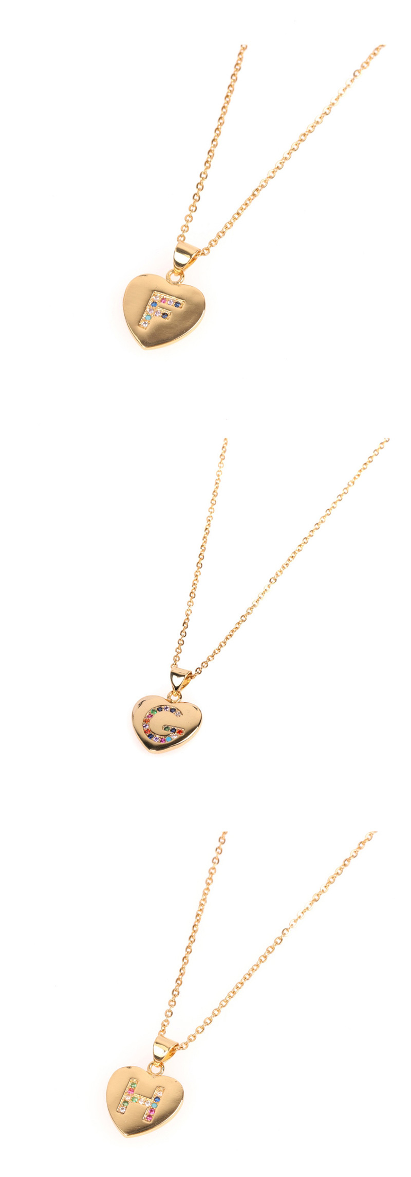 Fashion Golden J Micro Inlaid Zircon Love Letter Necklace,Necklaces