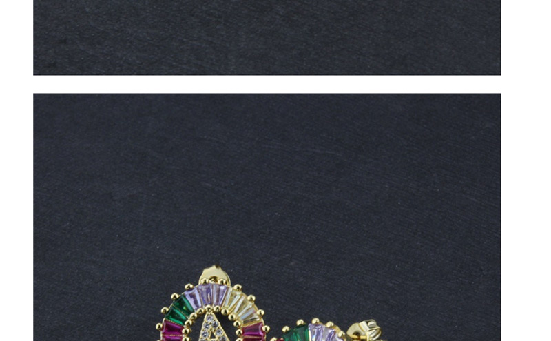 Fashion Color Z Cubic Zirconia Small Letter Stud Earrings,Earrings