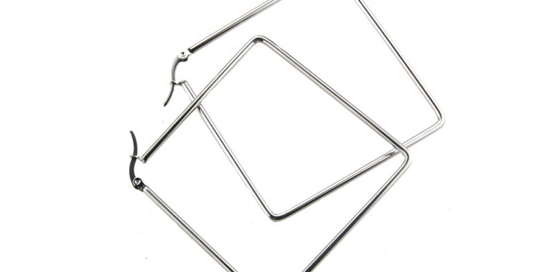 Fashion Platinum-plated Stainless Steel Square Earrings,Earrings