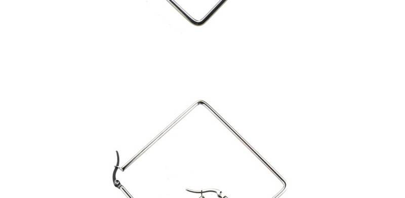 Fashion Platinum-plated Stainless Steel Square Earrings,Earrings