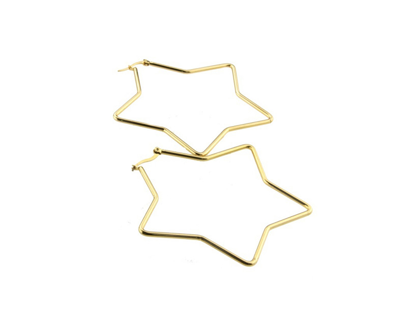 Fashion Gold Plating Stainless Steel Star Earrings,Earrings