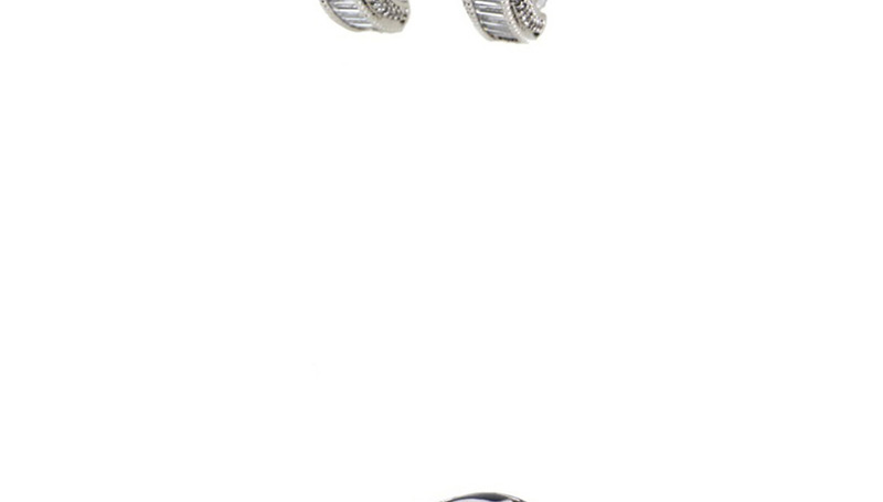 Fashion Platinum-plated Cubic Zircon Gradient Pierced Earrings,Earrings