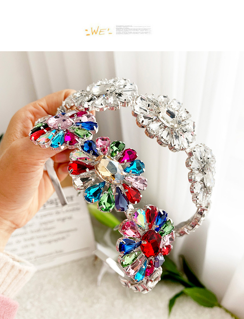 Fashion Color Alloy Diamond Flower Headband,Head Band