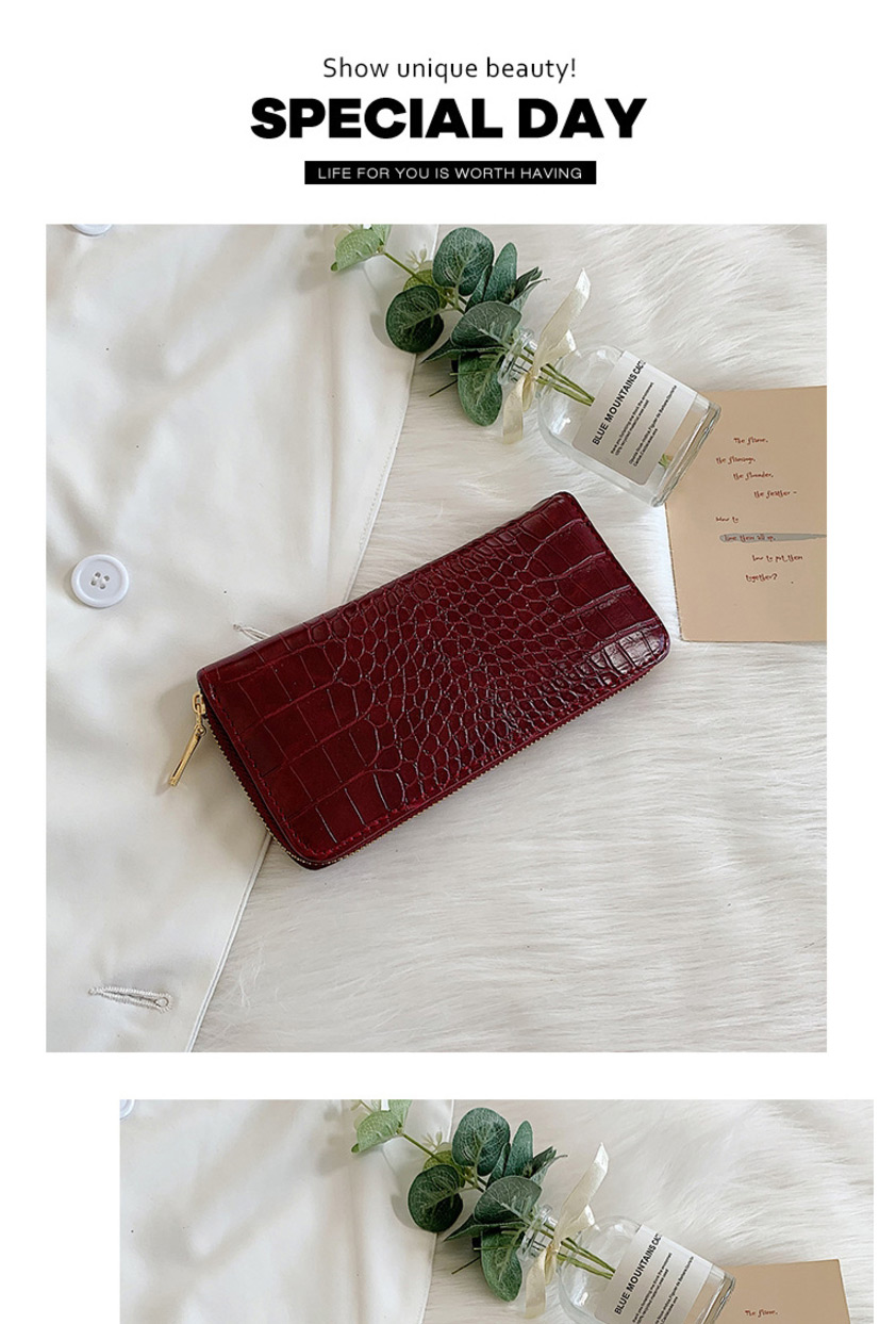 Fashion Red Stone Pattern Long 2 Fold Wallet,Wallet
