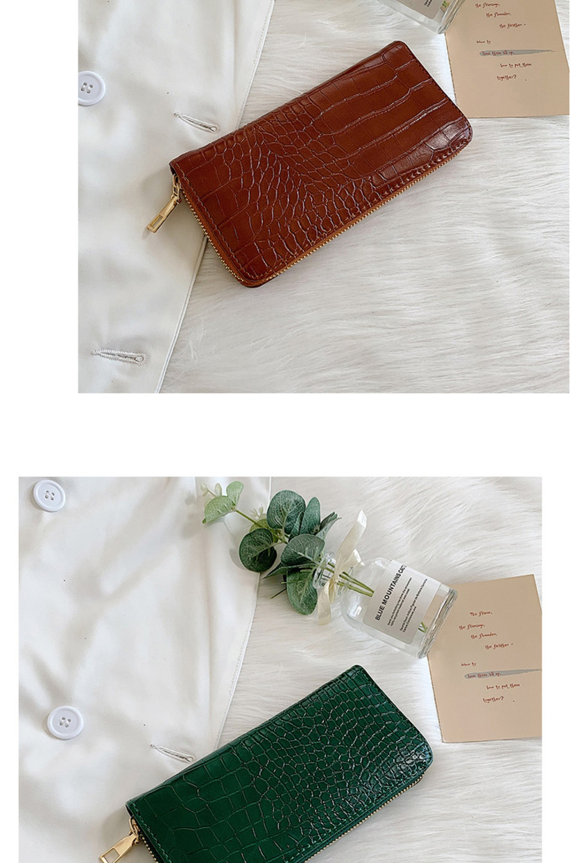 Fashion Brown Stone Pattern Long 2 Fold Wallet,Wallet