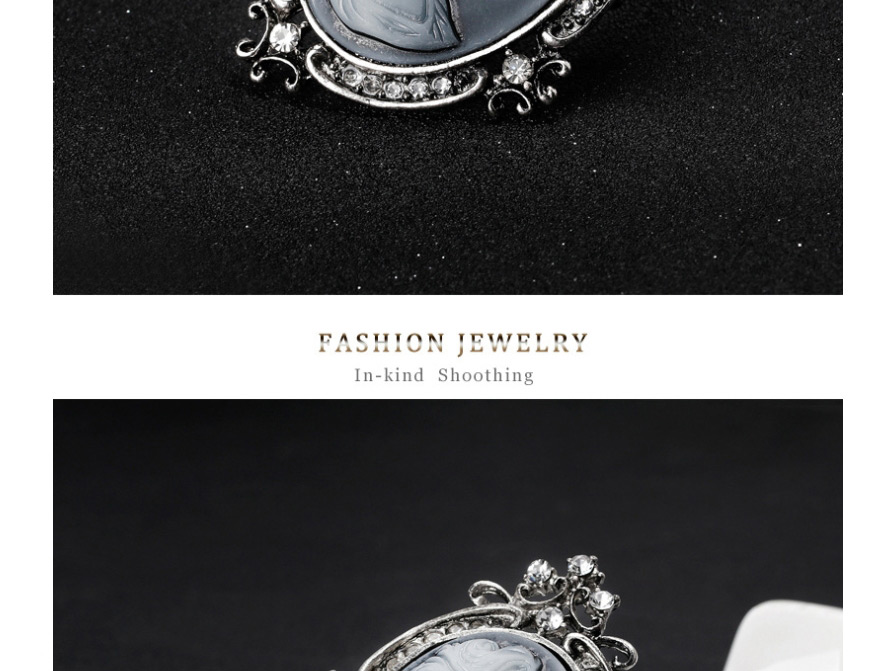 Fashion Ancient Silver Beauty Head Alloy Brooch With Diamonds,Korean Brooches