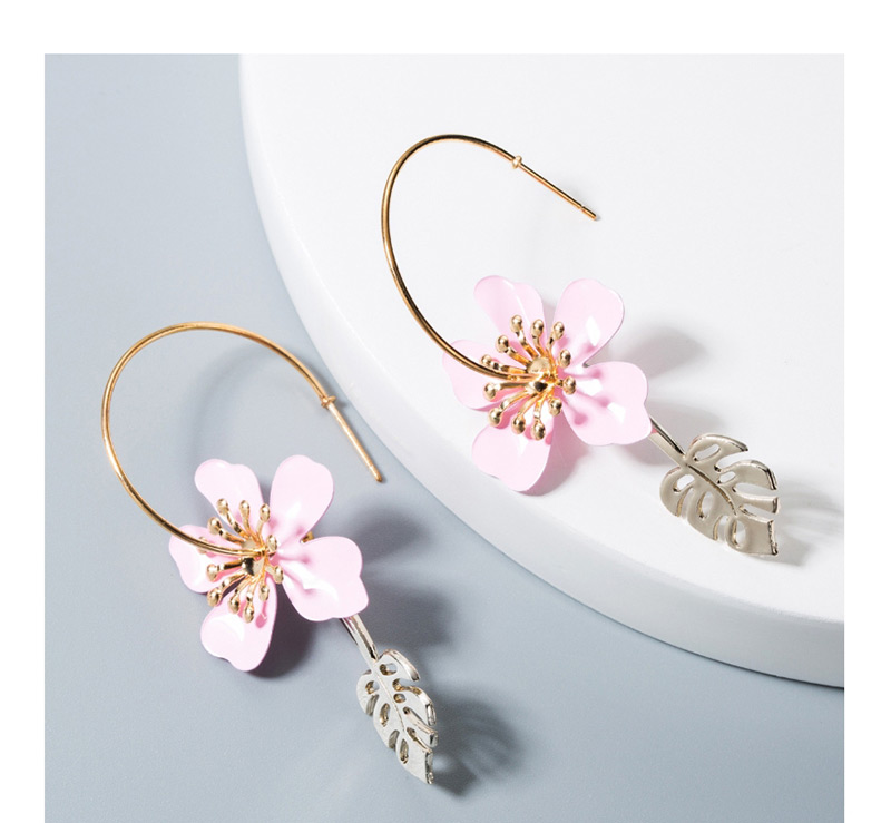 Fashion White Leaf Eternal Flower Ear Studs,Drop Earrings