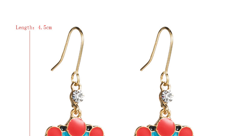 Fashion Red Facebook Symmetric Mesh Red Studs,Drop Earrings