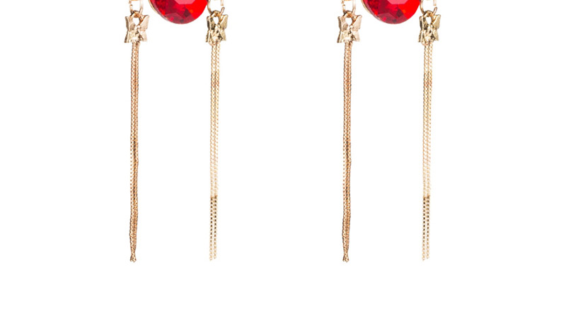 Fashion Red Facebook Crown Tassel Earrings,Drop Earrings