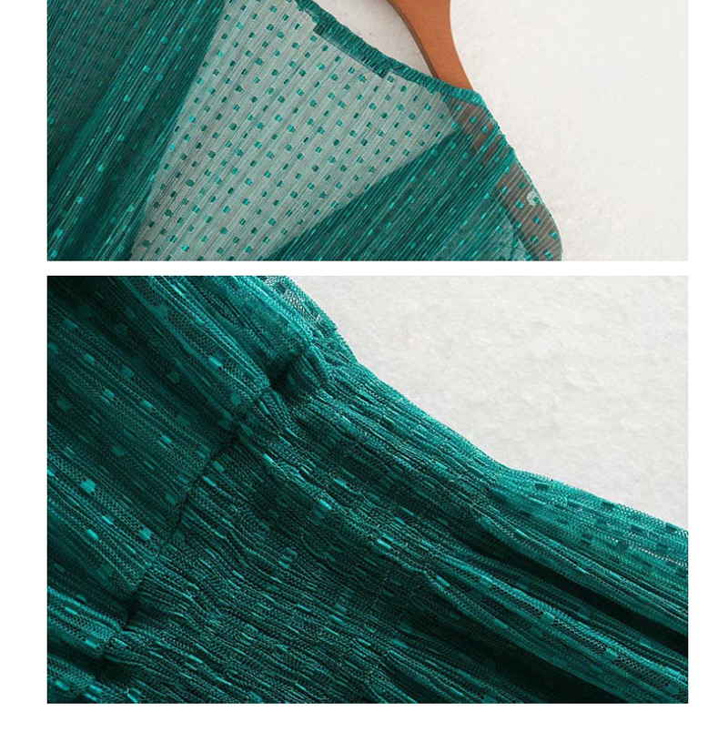 Fashion Green Book V-neck Dress,Long Dress