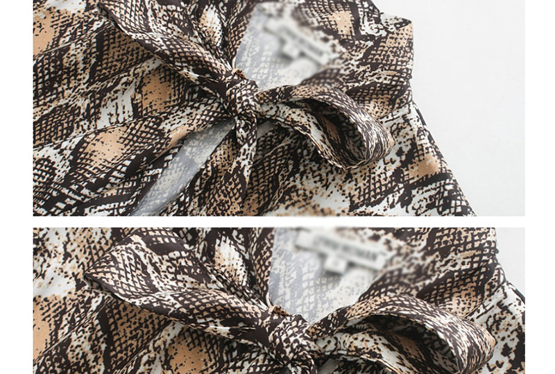 Fashion Snake Pattern Bow Snake Print Dress,Long Dress