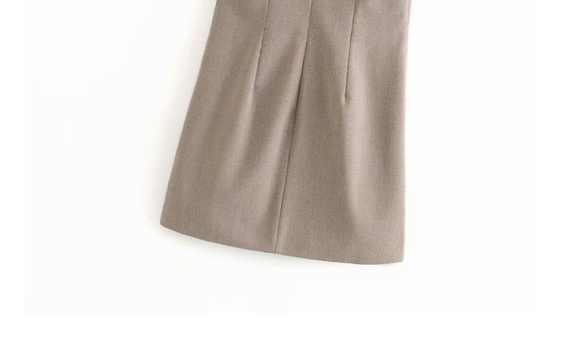 Fashion Khaki Houndstooth Camisole Dress,Mini & Short Dresses