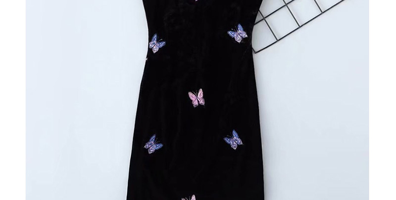 Fashion Black Embroidered Butterfly Camisole Dress,Mini & Short Dresses