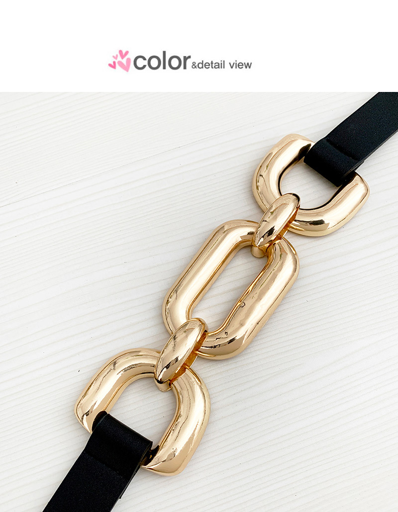 Fashion Black Alloy Pu Large Chain Belt,Wide belts