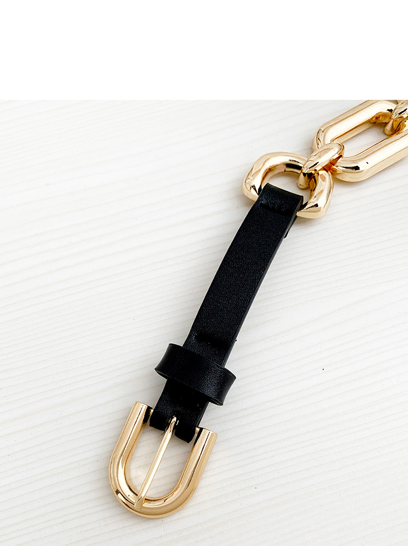 Fashion Black Alloy Pu Small Chain Belt,Wide belts