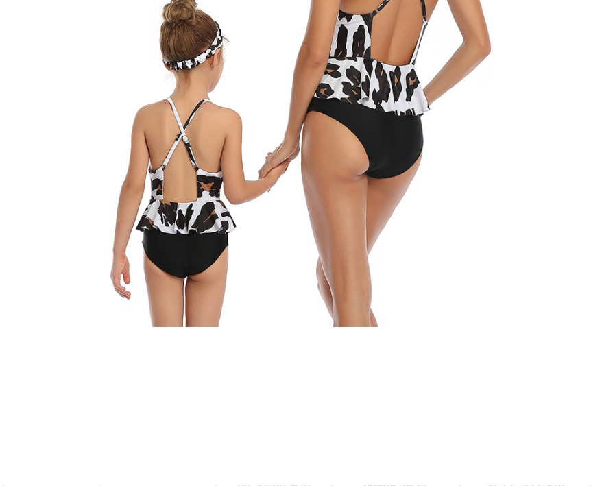 Fashion Milk Texture Siamese Printed Knotted Parent-child One-piece Swimsuit For Children,Kids Swimwear