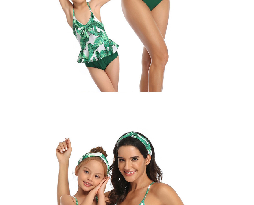 Fashion Milk Texture Siamese Printed Knotted Parent-child One-piece Swimsuit Adult,One Pieces