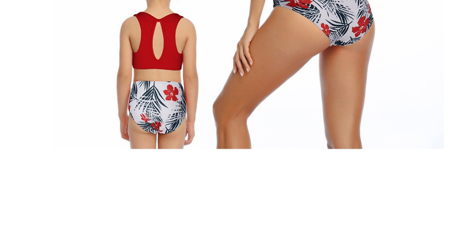 Fashion Orange Hollow Ruffle Fringe High Waist Bikini Adult,Kids Swimwear