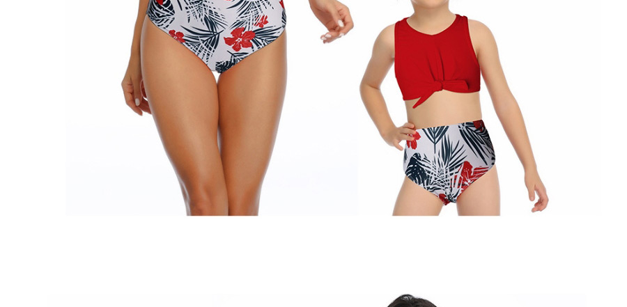 Fashion Red Hollow Ruffled Fringe High Waist Bikini Children,Kids Swimwear