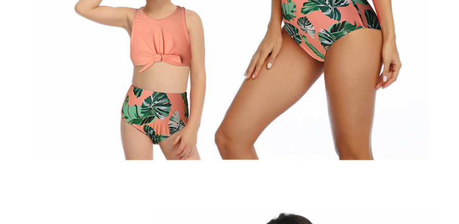 Fashion Orange Hollow Ruffle Fringe High Waist Bikini Adult,Kids Swimwear