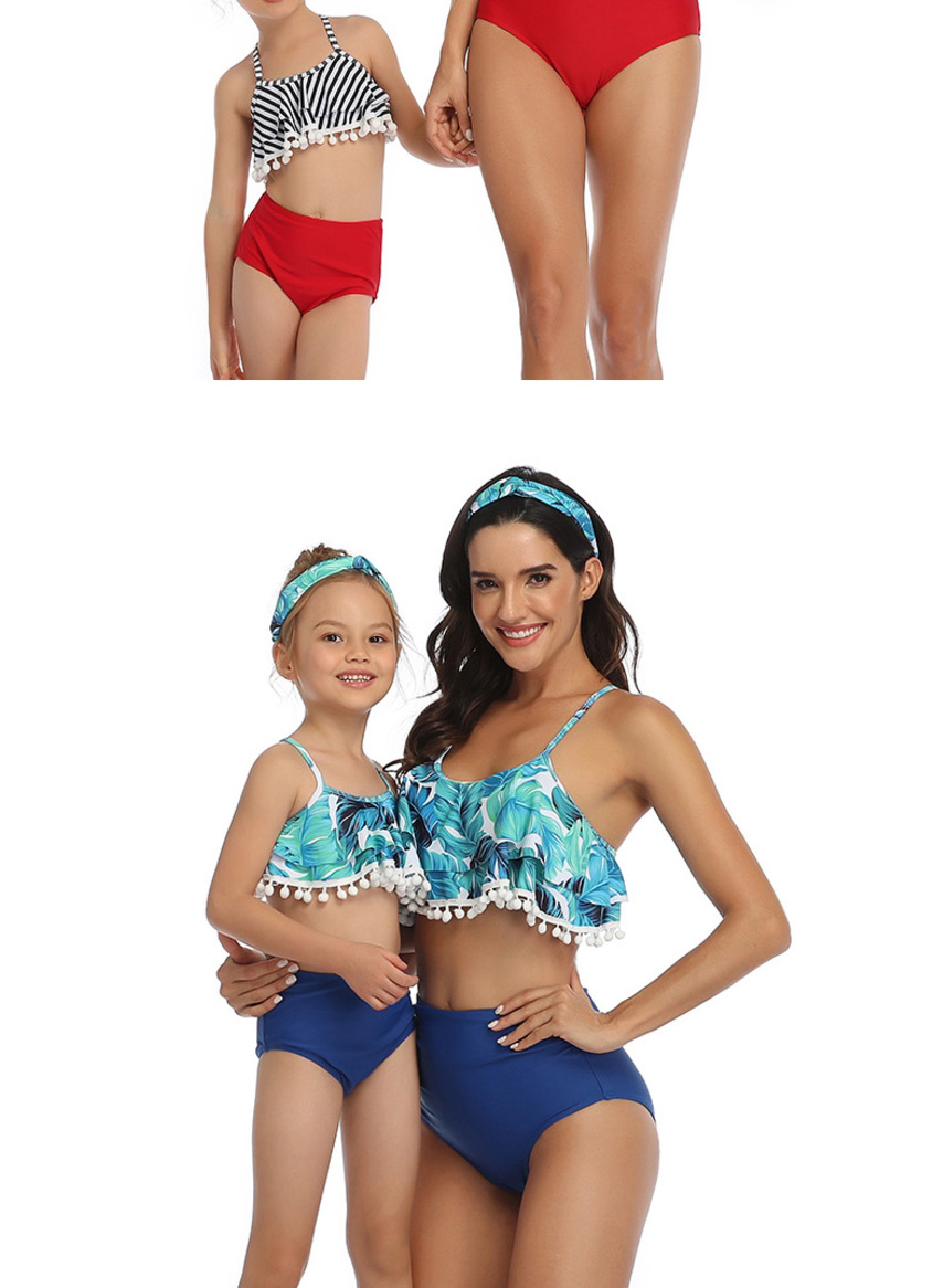Fashion Vertical Ball Hollow Ruffle Parent-child Bikini Adult,Kids Swimwear
