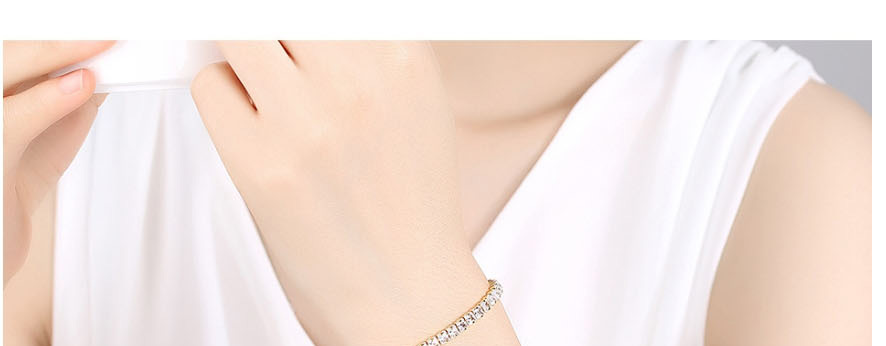 Fashion 19cm-b19102901-3w4 Copper Inlaid Square Zirconium Bracelet,Bracelets