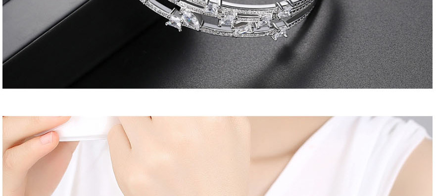 Fashion Platinum Cubic Zirconium Hollow Bracelet,Bracelets