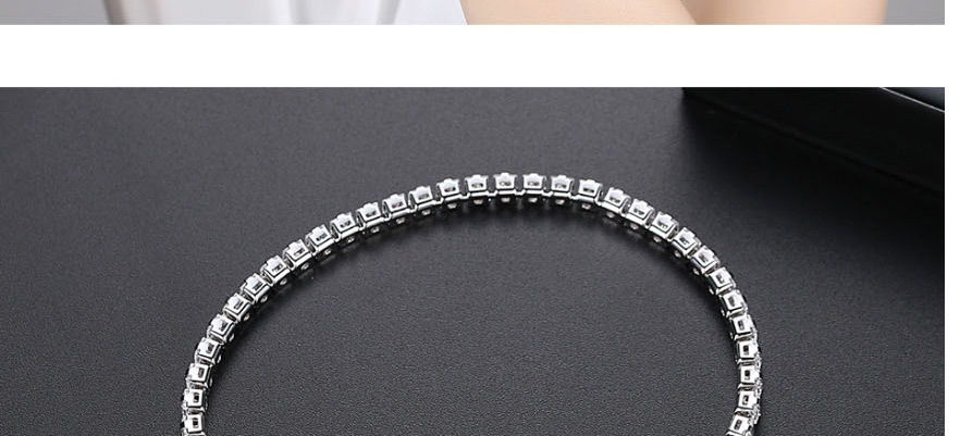 Fashion 3mm18k19cm Cubic Zirconia Round Bracelet,Bracelets