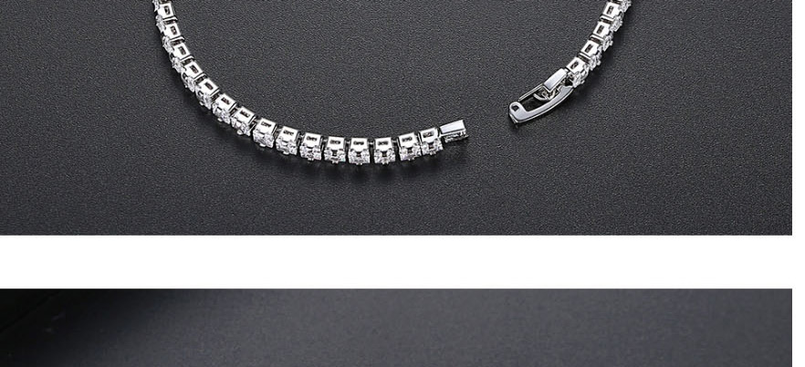 Fashion 4mm White Gold 19cm Cubic Zirconia Round Bracelet,Bracelets