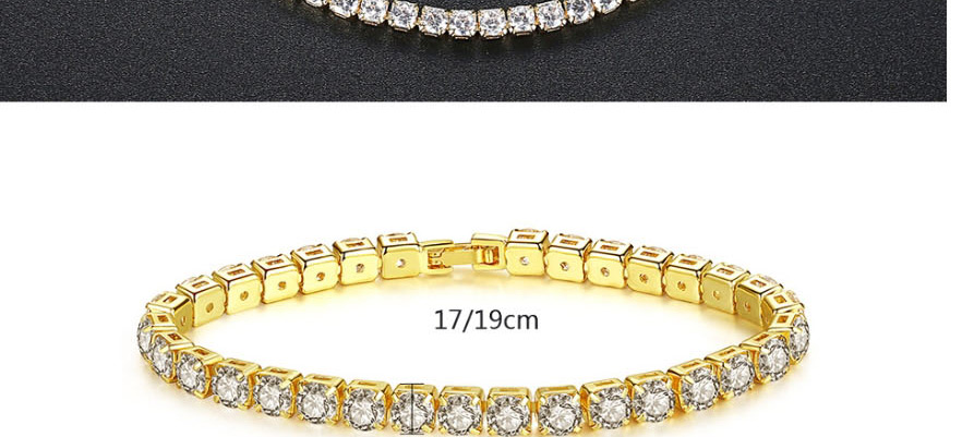 Fashion 4mm18k17cm Cubic Zirconia Round Bracelet,Bracelets