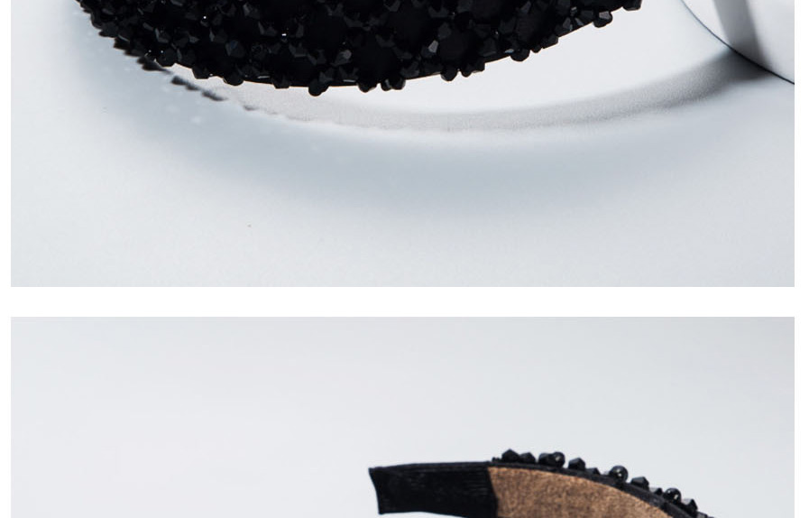 Fashion Black Fabric Hoop With Crystal Pure Wide Edge Headband,Head Band