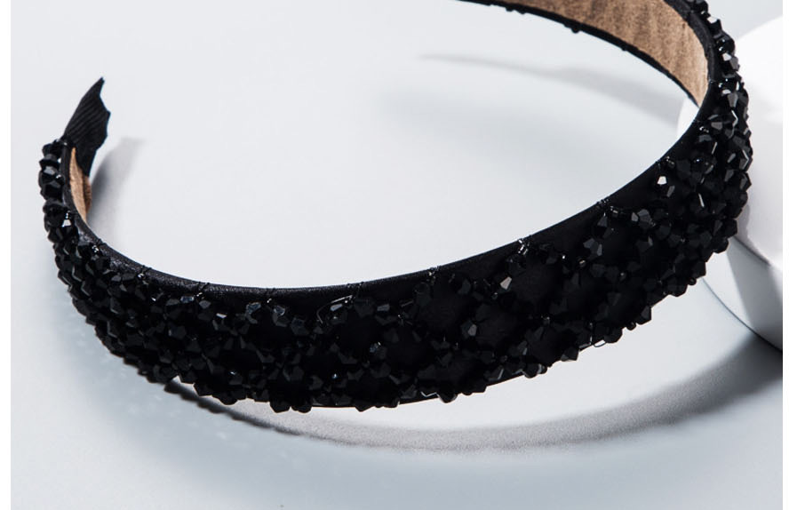 Fashion Black Fabric Hoop With Crystal Pure Wide Edge Headband,Head Band