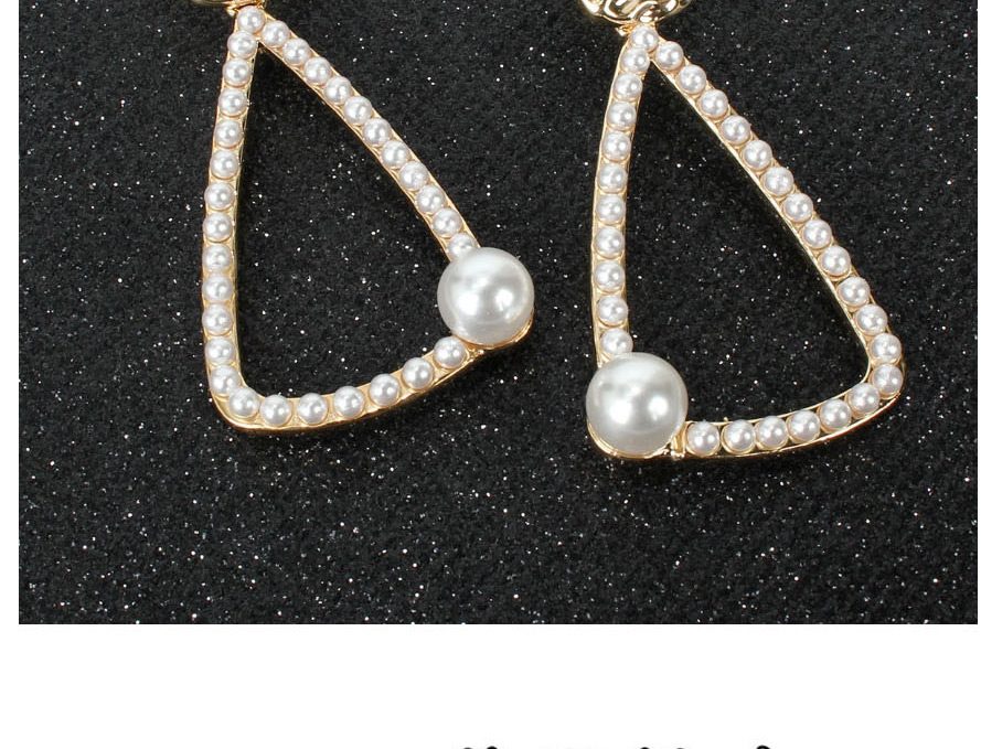 Fashion Golden Geometric Metal Imitation Pearl Earrings,Drop Earrings