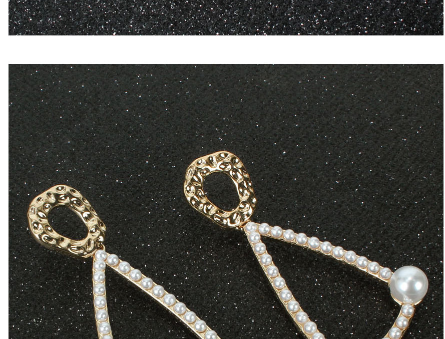 Fashion Golden Geometric Metal Imitation Pearl Earrings,Drop Earrings