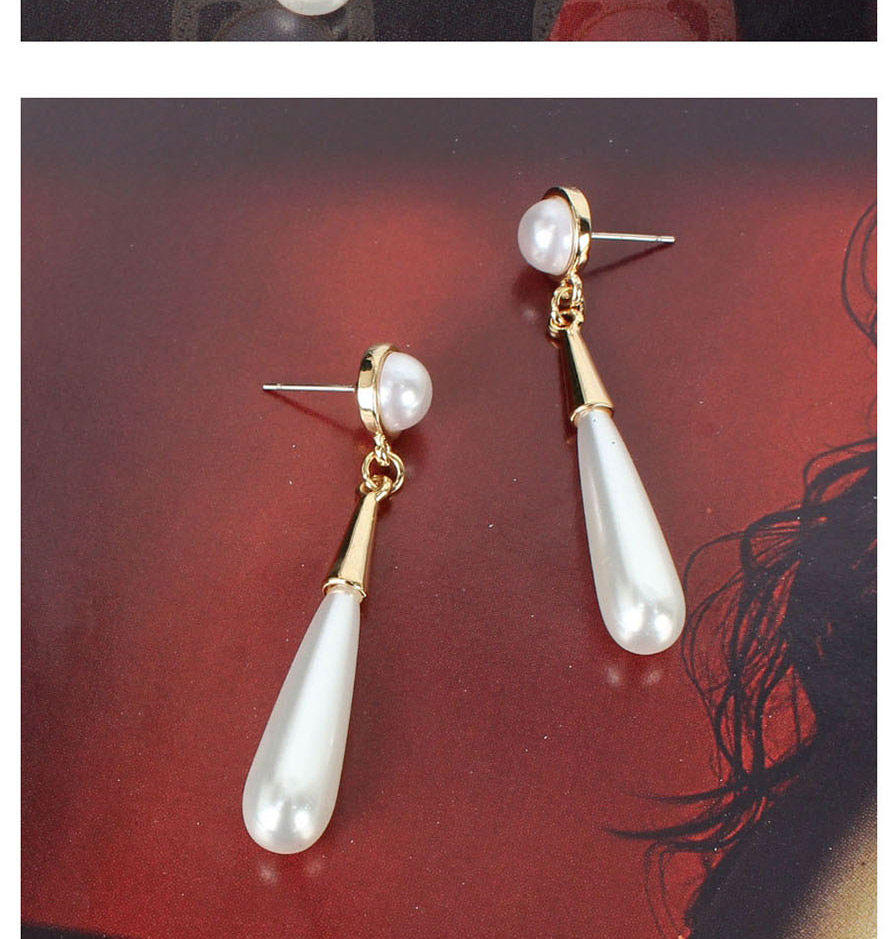 Fashion Golden Imitation Pearl Drop Earrings,Drop Earrings