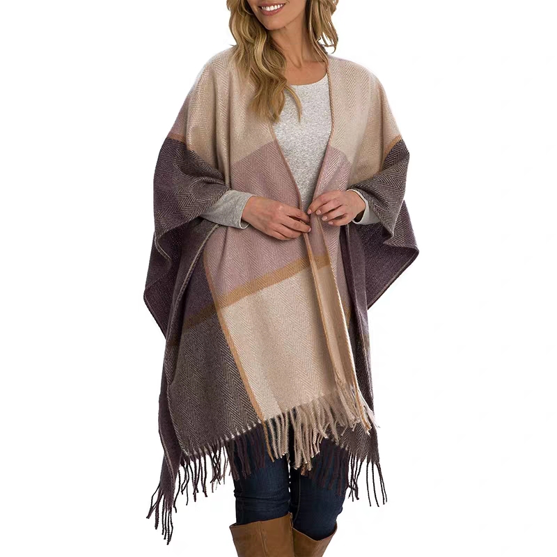 Fashion Gray Leopard Print Faux Cashmere Fringed Striped Shawl Scarf,Thin Scaves