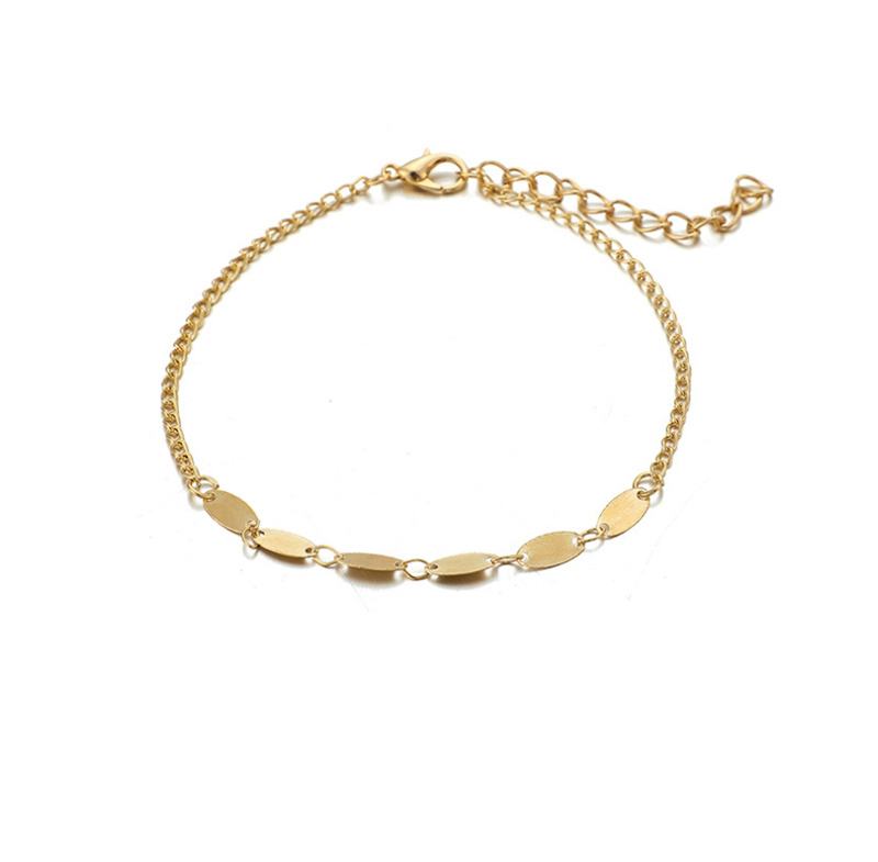 Fashion Golden Shell Multi-layer Rice Bead Anklet Set Of 5,Beaded Bracelet