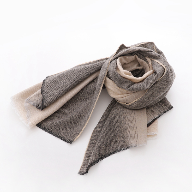 Fashion Color Gradient Raw Scarf,Thin Scaves