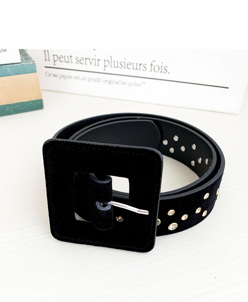 Fashion Black Pu Velvet Alloy Diamond Belt,Wide belts