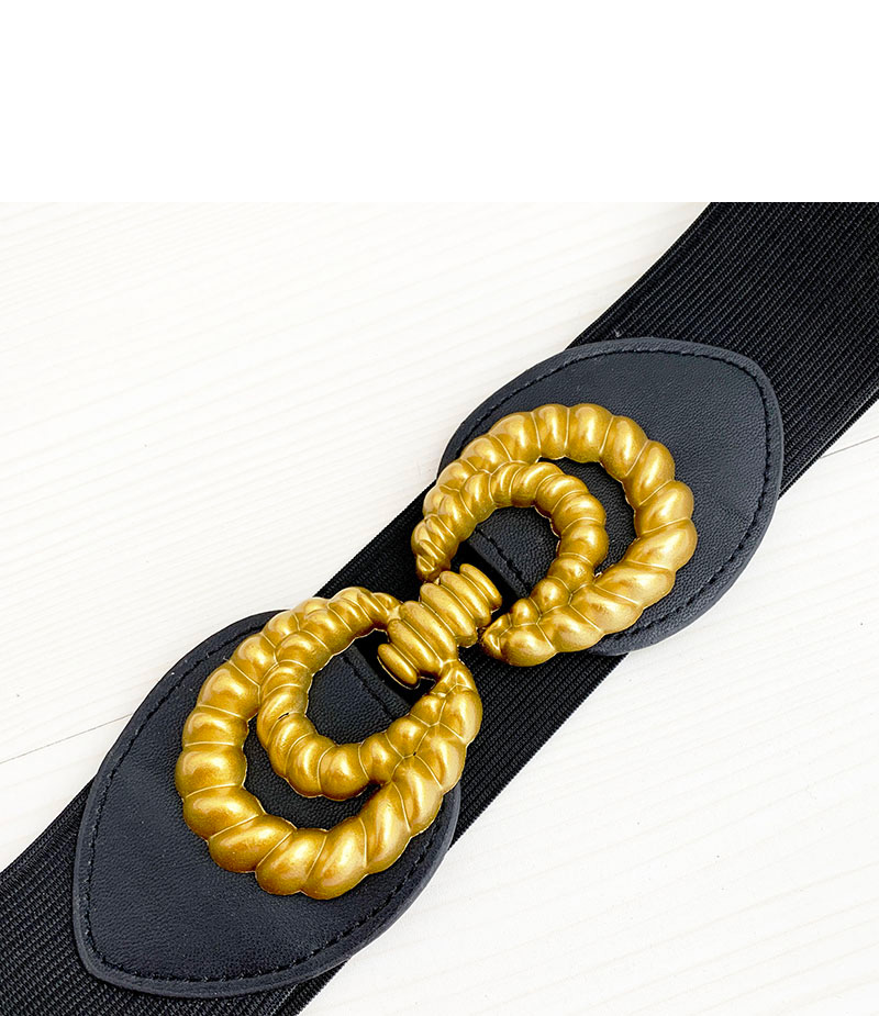 Fashion Black Alloy Elastic Belt,Wide belts