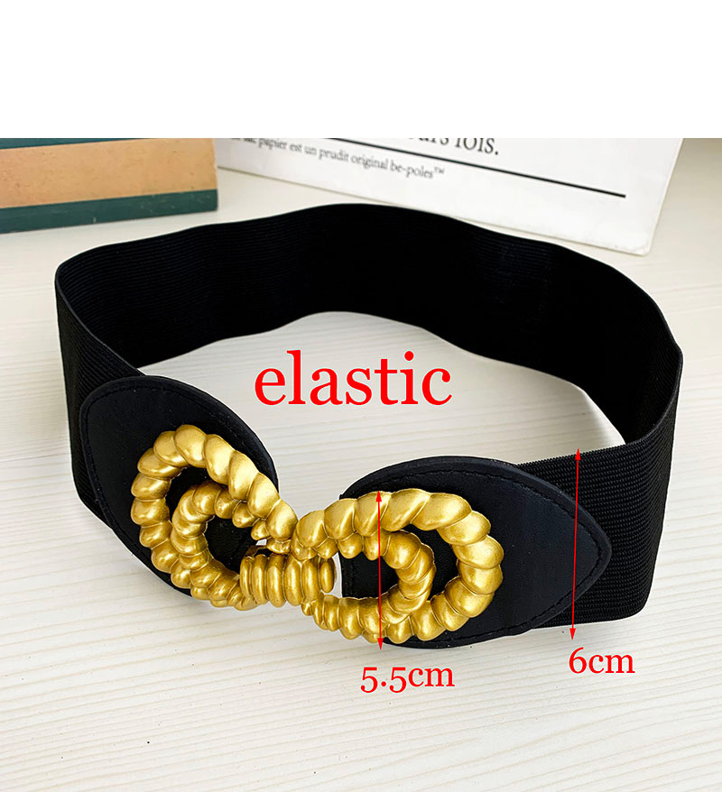 Fashion Black Alloy Elastic Belt,Wide belts