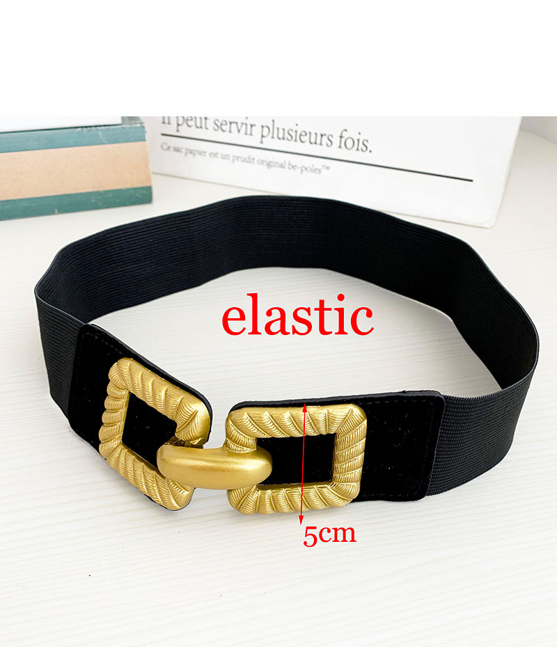 Fashion Black Alloy Elastic Band Square Belt,Wide belts