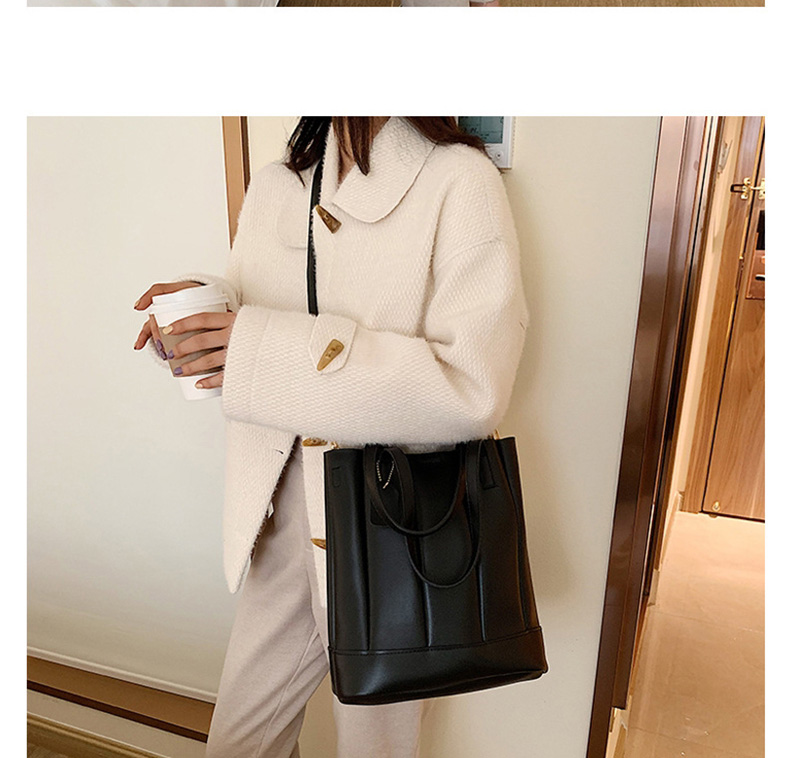 Fashion Black Pleated Panel Shoulder Bag,Messenger bags