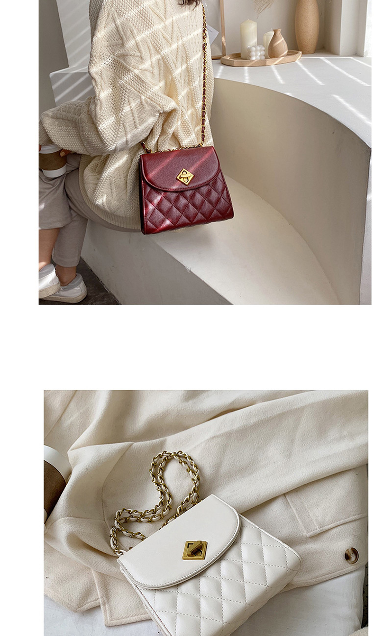 Fashion Brown Diamond Chain Shoulder Bag,Messenger bags